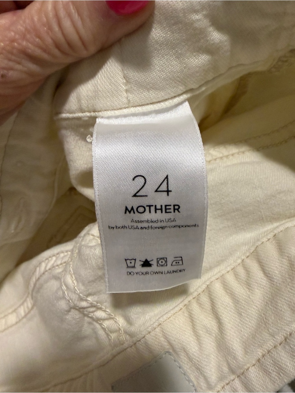 MOTHER Cream Denim Jeans Size 24 - Picture 3 of 3